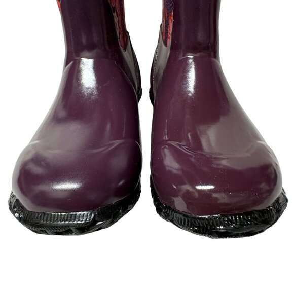 Bogs North Hampton Kaleidoscope Girls 13 Purple Rubber Waterproof Rain Boots - Picture 9 of 16